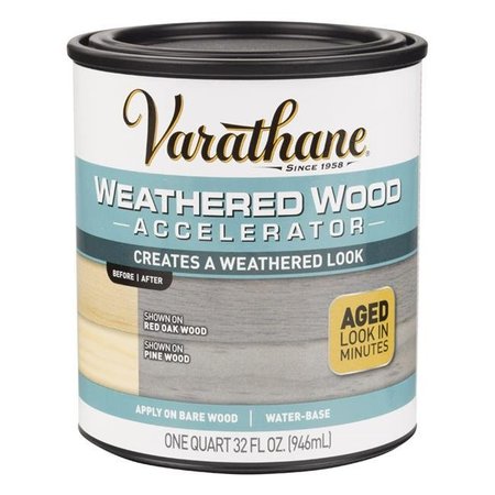 VARATHANE Varathane 1694686 1 qt. Weathered Wood Accelerator Water-Based Wood Stain Gray- pack of 2 1694686